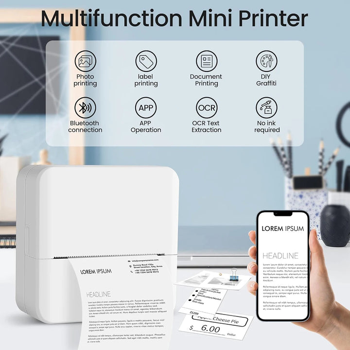 Mini impressora Portátil Sem Tinta