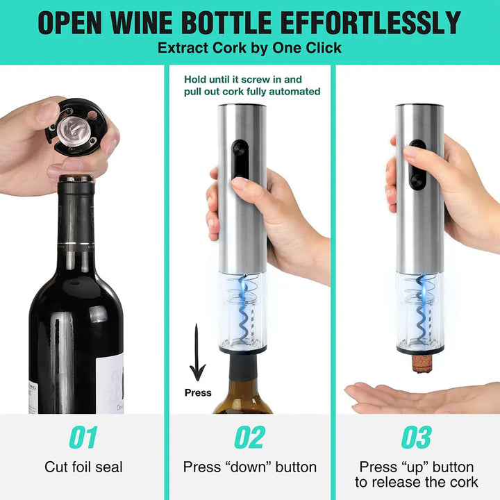 Saca Rolhas Automático - Praticidade em abrir vinhos!