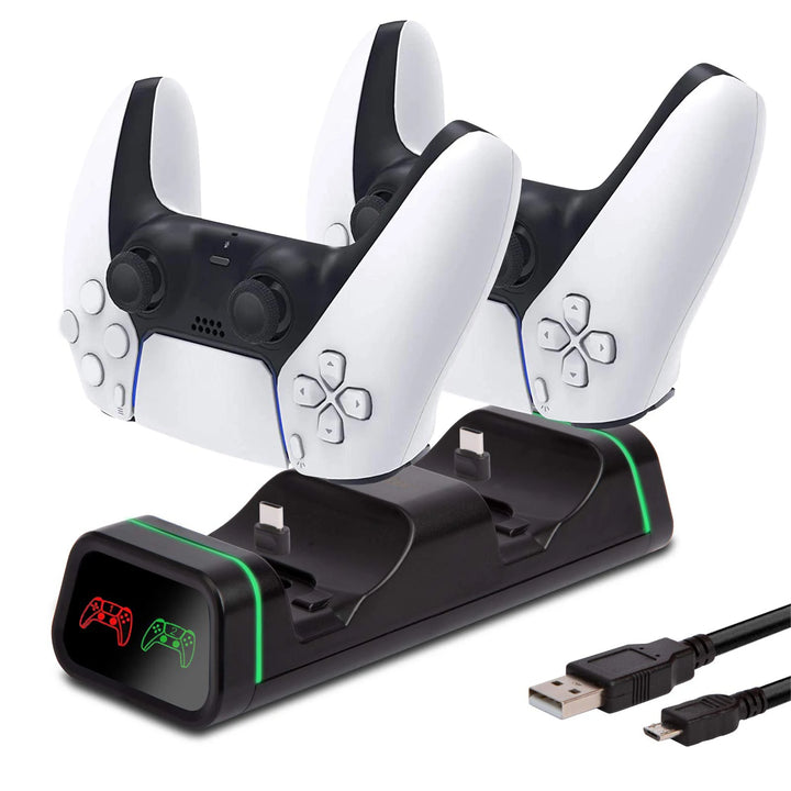 Carregador Duplo para Comandos – Xbox Series S/X, PS5, Nintendo Switch Pro e Google Controller
