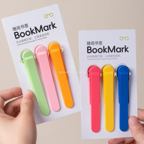 Marcador de Página Automático em Silicone – Ideal para Estudantes e Escritório