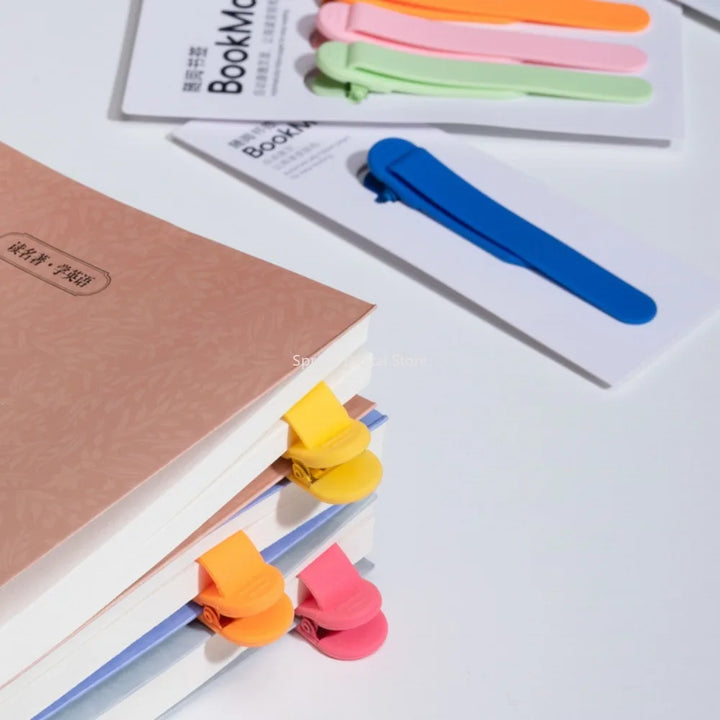 Marcador de Página Automático em Silicone – Ideal para Estudantes e Escritório