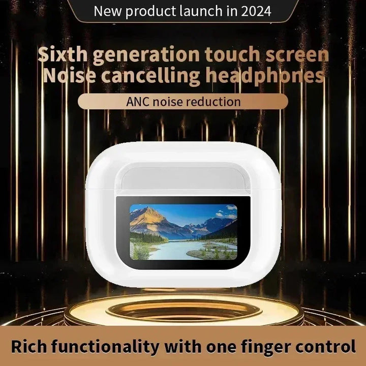 Auscultadores Sem Fio Tech Pro – Bluetooth, Cancelamento de Ruído e Tela LED