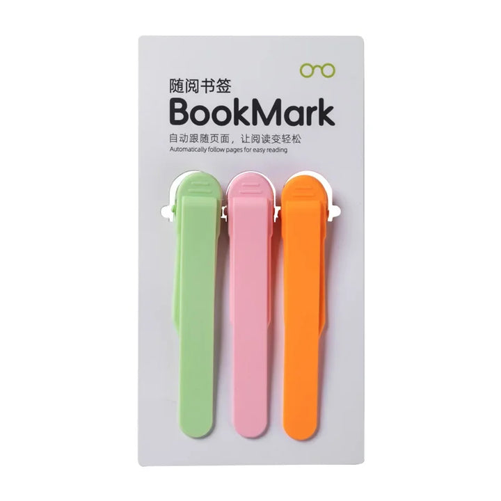 Marcador de Página Automático em Silicone – Ideal para Estudantes e Escritório