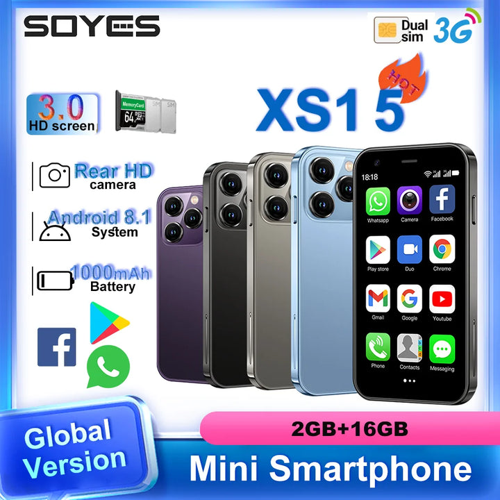 Mini Smartphone XS15 - Android 8.1 2GB RAM 16GB ROM Dual SIM