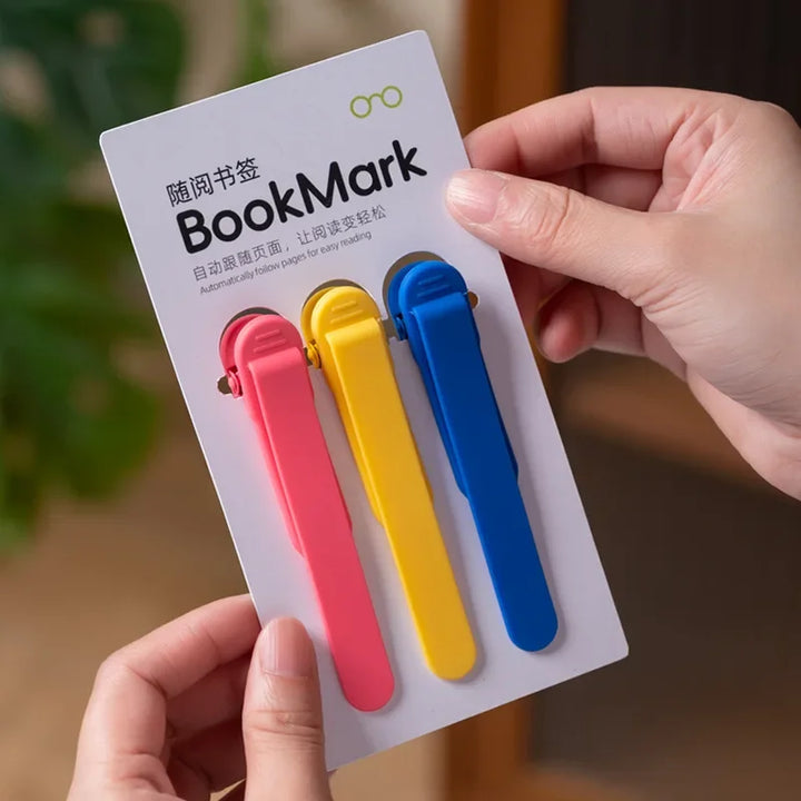 Marcador de Página Automático em Silicone – Ideal para Estudantes e Escritório