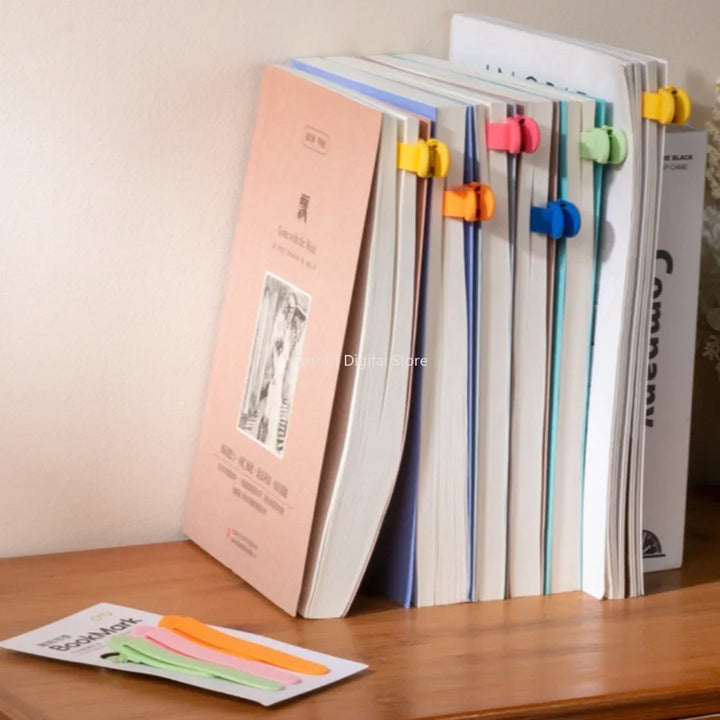 Marcador de Página Automático em Silicone – Ideal para Estudantes e Escritório